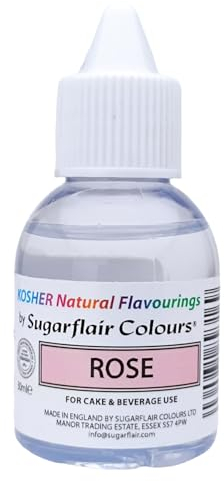 Sugarflair Rose Flavouring - Natural Food Flavouring for Baking, Cakes, Ice Creams, Chocolates, Icings and More! Pack Your Bakes With A Delicious Natural Food Flavour Extract - 30ml
