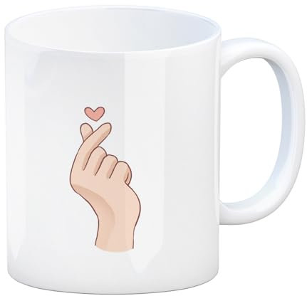 K-Pop Kaffeebecher in Farbe mit Herzsymbol eine bunte Tasse für alle Korean-Pop Fans Kreativer Hand Becher Teenager Manga Kaffeetasse verschiedene Varianten Anime Korea Herz