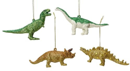zeitzone Christbaumschmuck Dinosaurier 4 Stück Christbaumanhänger Dino Christbaumfigur