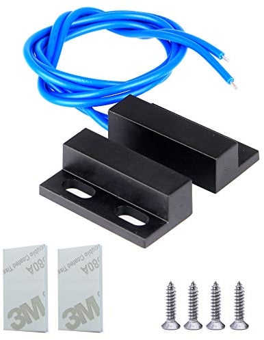 Gebildet Interruttore magnetico normalmente aperto con filo,1set Sensore contatto per cancello sicurezza per finestra incasso Allarme 100V-240V Interruttore magnetico Reed(Guscio in lega di alluminio)