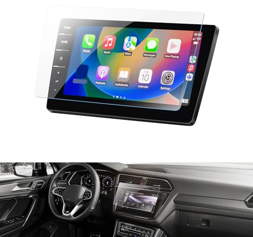 WEIPIN 9,2 Zoll Navigation Panzerglas Schutzfolie für VW Tiguan/Golf/T-ROC/Passat, GPS Navi Displayschutzfolie mit aus gehärtetem Glas 9H Kratzfest Anti-Fingerabdruck (Unterstützt nur Discover Pro)