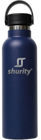 Shurity Borraccia Termica Acciaio inox con rivestimento in ceramica Runbott Sport 600ml. (Blu)