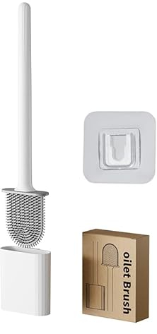 Brosse WC, Balai WC en Silicone, Brosse de Toilette avec Support, Brosse de Toilette en Silicone, Brosse de Toilette, Brosse de Toilette en Silicone avec Support Mural et Support à Poser au Sol