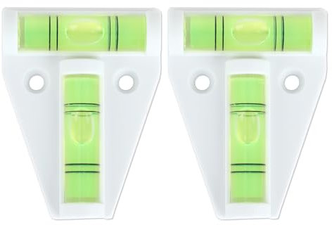 2 Pcs T Type Spirit Level, Mini Level Spirit Caravan Leveller Devices Cross Check Spirit Bubble Level, Small 2 Way Bubble Leveling Device Motorhome Gadgets Levellers for Campervan Tripods Trailers