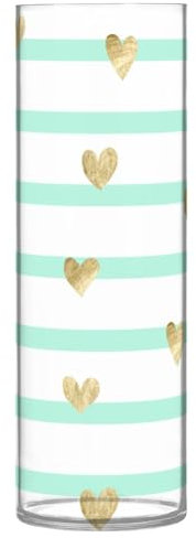 Mint und Gold (2) Kunststoff Vasen 30 x 9 cm Blumengestecke in Vasen moderne Blumenvasen für den zentralen Eingangsbereich Küche Regal Deko