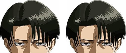 Anime Autoaufkleber 9 cm - 2 Stück Peeker im Set - Attack on Titan Design - 6 Charaktere Auswahl - Langlebige Vinyl Sticker (Levi)