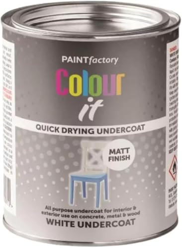 MIXEL White Matt Undercoat Tin Paint, Quick-Drying Formula, DIY Enthusiasts, Ideal For Wood, Cabinets, Metal, Perfect For Interior And Exterior Use, 300ml, (1 Pcs)