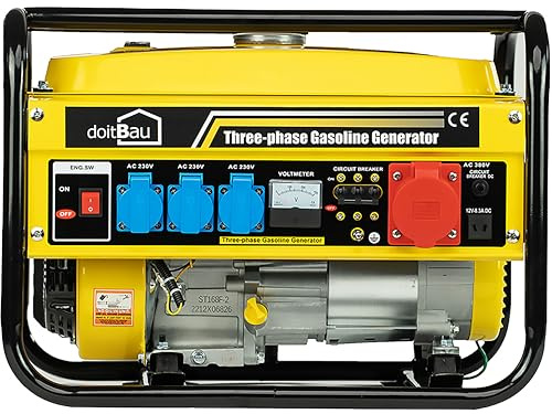 Stromgenerator mit Benzin|Stromerzeuger mit Zubehör,Notstromaggregat leise| ((5 Steckdosen (3000W YFG3500)))