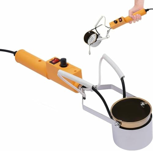 Mini Electric Melting Pot for Lead, 300W Lead Melting Pot for Fishing Weight Molds, Portable Metal Melting Furnace with Handle, 65mm Depth Crucibles, Temperature 150-450℃, for Metal Pendant 1500g