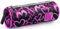 Trousse Scolaire Ronde pour Enfant – Étui Rose Fluo 21x8 cm avec Fermeture éclair – Cadeau pour Fille – école Primaire (CP à 6e) – Julian Ross cœurs et étoiles