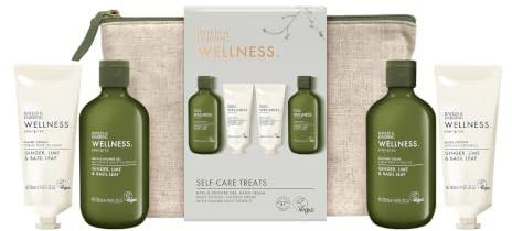 Baylis & Harding Wellness Ladies Self Care Wash Bag Gift Set 1 Pack | Ginger, Lime & Basil Leaf, 97% Naturally Derived, Vegan Friendly