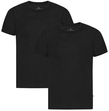 DANISH ENDURANCE 100% Merino T-Shirt Herren, Geruchshemmend, 1er & 2er Pack | Merino T-Shirt, Leicht, Atmungsaktiv & Geruchshemmend, für Alltag, Freizeit, Reisen & Büro