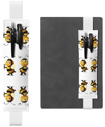 WZYCWB Harte kleine Biene, verstellbares Tagebuch-Lesezeichen, Leder-Stifthalter-Lesezeichen, perfekt für Schulanfang, Weihnachtsgeschenk, Lesezeichen, Lederstifthalter,