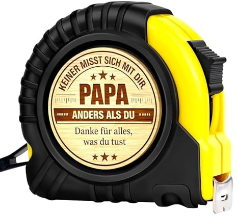 Papa Geschenk Maßband 3m mit Gravur Spruch Danke Papa Werkzeug Geschenkidee Vatertag Geburtstag Männer Heimwerker Messband kompakt robust Geschenke für Papa personalisiert