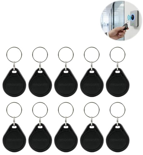 10 Stück Badges RFID, NFC-Tag, Schlüsselanhänger Chip, programmierbare NFC Keyfobs für Kurzbefehle, Home Automationen und NFC Apps, NFC Chip, RFID Chip, NFC Schlüsselanhänger