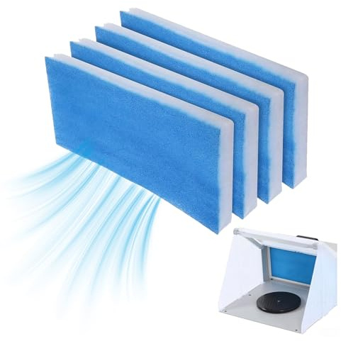 4 tappetini filtranti, tappetini per sistemi di ventilazione, 40 x 18 x 3 cm, cabine di verniciatura, filtro aerografo, accessori portatili, filtro di ricambio adatto per cabine di spruzzo