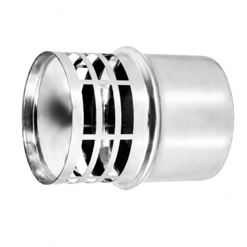 MAKA Comignolo Scarico Gas in Acciaio Inox, Terminale per Canna Fumaria Caldaia a Gas Metano e Gasolio, Cappello Scarico Fumi (Ø 80 mm)