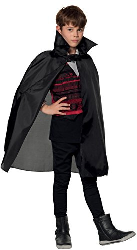 Boland 96918 - Umhang für Kinder, Schwarz, Länge ca. 75 cm, Vampir, Bandit, Zauberer, Kostüm, Karneval, Mottoparty
