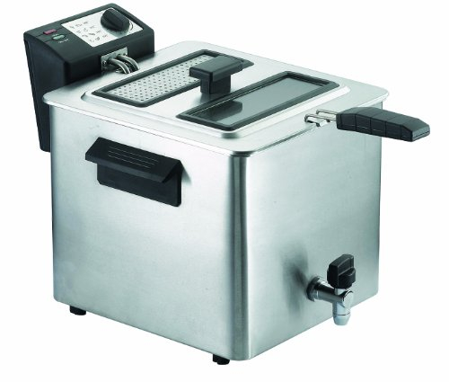RGV Fry Type Friggitrice Elettrica con Rubinetto Scarico Olio, 8 Litri, 3000 watt