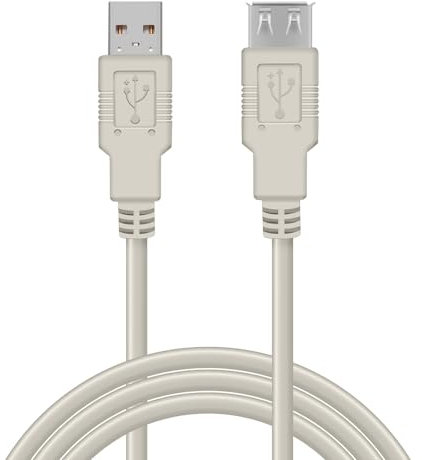 Waytex 11318 Rallonge Câble USB 2.0 Mâle A vers Femelle A 1,8 m, Gris, pour imprimante, scanner, webcam, souris, clavier et tous périphériques USB