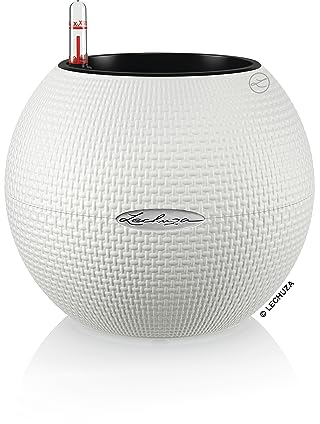 Lechuza – Pot de Fleurs d’Extérieur et d'Interieur – Puro Color – Réserve d'Eau Intégrée – Coloris Blanc – Ø 20 x 16 cm