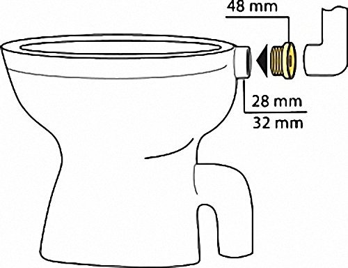 Gummi-Spülrohrverbinder hell für Druckspülrohr D=28-32mm Anschluss=48mm- mit Rosette