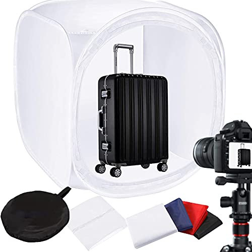 48 x 48 Zoll / 120 x 120 cm Fotostudio-Zelt Shooting Light Kit Würfel weich für Sicherheit mit 4 Farben Hintergründe Rot Dunkelblau Weiß Schwarz für die Fotografie