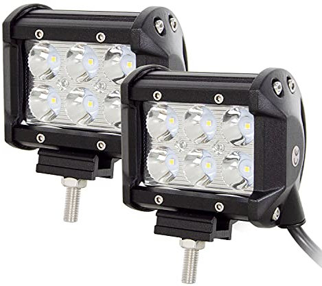 AUXTINGS 4 inch 18W Spot LED Work Light Bar Driving Lamp 1440LM 6000K,2 Piece