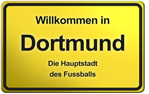 Crealuxe Fussmatte – “ Willkommen in Dortmund - Hauptstadt des Fussballs“ - 60x40 cm - Gummi Rückseite/rutschfest - Filzoberfläche - Bedruckte Türmatte - Innenmatte - Schmutzmatte