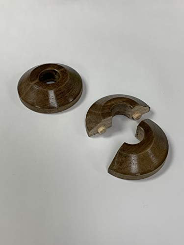15mm (OC) Walnut Lacquered Pipe Covers Pack of 2