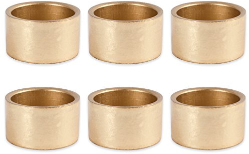 DII Dekorativer Serviettenring Set für Familienessen, Urlaub, Hochzeit, Indoor/Outdoor Party oder den täglichen Gebrauch, One Size, Rund Gold, 6 Stück