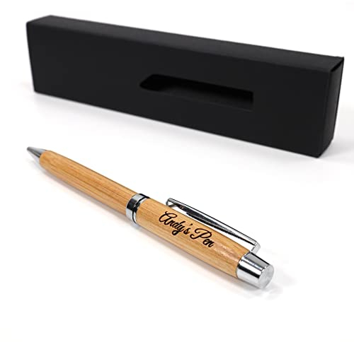 Personalisierter Eco Kugelschreiber aus Bambus + Geschenkbox | Kuli mit Gravur | Individuell Stift Geschenk