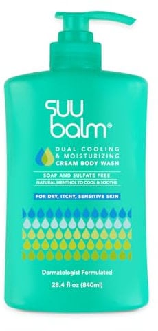 Anti Itch Body Wash, Eczema Bodywash for adults, Psoriasis Body Wash, Moisturising Cleanser for Dry Itchy Skin Relief, Derm-Formulated with Menthol & Shea Butter, Sulfate & Fragrance Free, 420ml