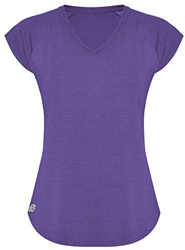 GO HEAVY Damen Fitness Funktions Sport T-Shirt Laufshirt Kurzarm Schnelltrocknend Yoga Sportoberteil | Mauve M