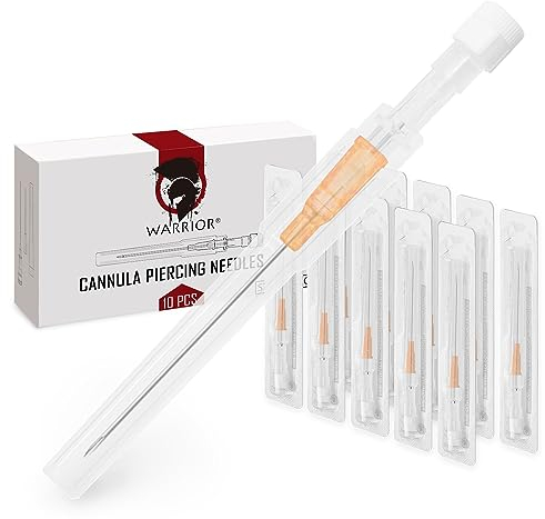 WARRIOR Einweg-Sterilkanüle Ohr-Nasen-Piercing-Nadeln Körperpiercing Professionelles Tattoo-Zubehör (10 Stück/Box, Orange 14G)