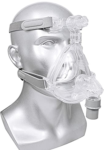 Vollgesichtsmaske Schlafmaske C-P-R-Maske für Schlaf-Apnoe-Schnarchen, frei einstellbares Kopfband, Universal(M)