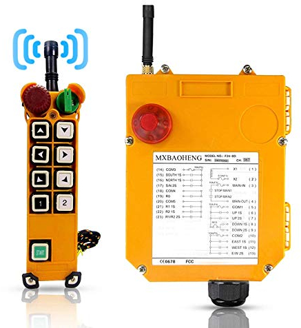 MXBAOHENG Kransteuerung mit zwei Geschwindigkeiten 220V fernbedienung kran funk Industrielle elektrische Hebezeuge Fernbedienung für Winden Ankerwinden Kräne Förderer mit 1 Sender & 1 Empfänger F24-8D