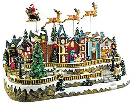 Spieluhr Weihnachtsstadt beleuchtet mit Melodie