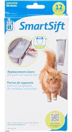 Hagen CatIt SmartSift Ersatz-Müllbeutel für ausziehbaren Abfalleimer, 12 Stück, 39,9 cm