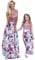 Yming Mutter und Tochter Casual Rundhals Kleid Ärmellos Kleid Freizeitkleider Lila Blumen M