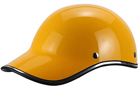 Halboffener Motorradhelm Halbschalen Motorrad Jet Helm Fashion Baseball Herren und Damen Half Face Moped Scooter Fahrradhelme ECE Approved (55-62cm),Gelb