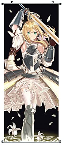 CosplayStudio Großes Fate Stay Night unlimited codes Rollbild/Kakemono aus Stoff | 100x40cm | Motiv: Saber Lily