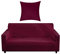 NAKIHOUSE Sofa Überwürfe Sofabezug mit einem Kissenbezug, Stretch elastische Sofahusse Sofa Abdeckung in Bordeauxrot Farbe für 1/2/3/4 Sitzer（L-förmiges Ecksofa erfordert Zwei）
