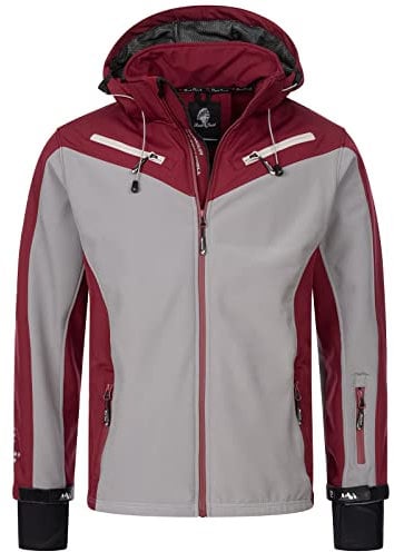 Rock Creek Herren Softshell Jacke Outdoor Jacke Windbreaker Übergangsjacke Anorak Kapuze Regenjacke Winterjacke Herrenjacke Jacket H-286 Weinrot XL