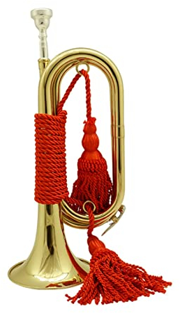 KLKL Standard Trompete Messinginstrument,B- Flache Trompete,Trompete,Handschutz, Militärband Professionelle Bugle