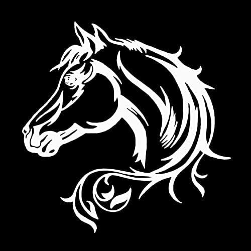 2 pcs Horse Sticker Vinyl Waterproof Sticker Decal,Asudaro Horse Silhouette Decal Reflective Car Sticker for Laptop Phone Accessory Car Window Door Wall Decoration 19.5cm x 19.5cm