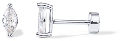 PAVOI 14K Gold Plated Solid 925 Sterling Silver Post Cubic Zirconia Flat Back Earrings for Women | Cartilage Earring | Helix Piercing Jewelry | Small Stud Earrings | Trinity, Pearl, Marquise, Opal
