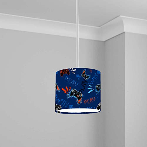 Blue Gaming Controller Ceiling Lampshade Lightshade for Gamer Room - 20cm x 18.5cm