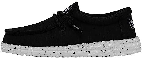 Hey Dude Wally Youth Slub Canvas, Moccasin Bambini e ragazzi, Nero, 36 EU