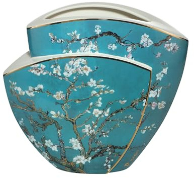 Goebel Artis Orbis Vase Mandelbaum von Vincent Van Gogh – Porzellan, blau, Designervase mit Kunstmotiv, dekoratives Wohnaccessoire, 33 x 29 x 16,5 cm, 67-061-86-1